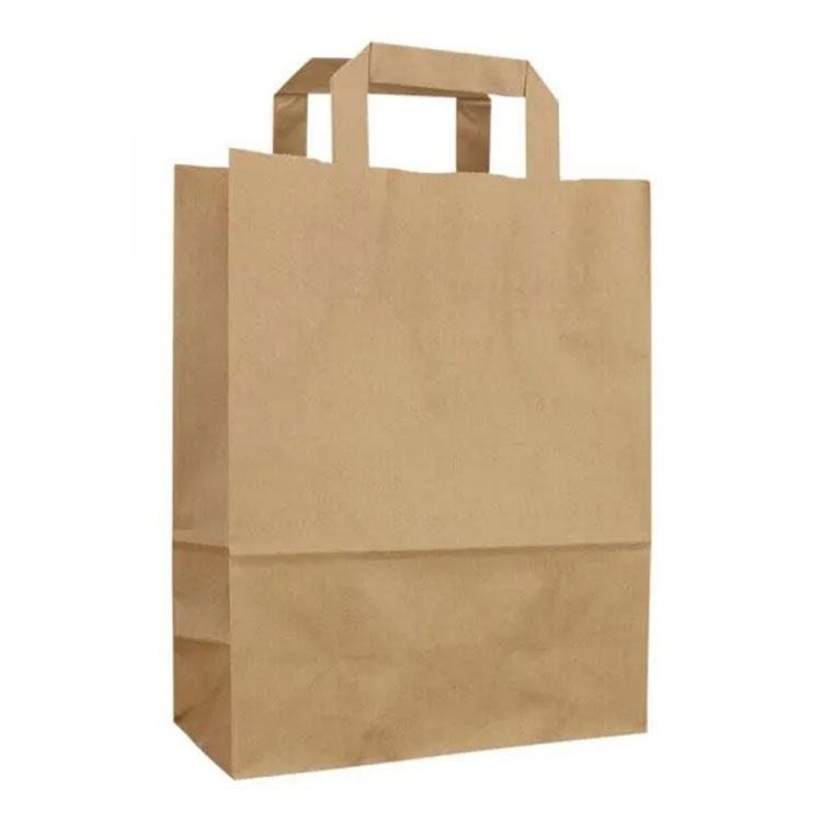 Kraft Paper Bag with Flat Paper Handle